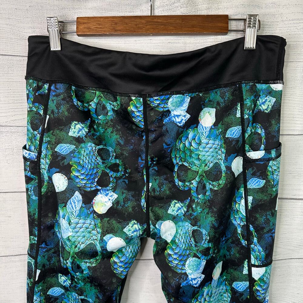 Constantly Varied Gear CVG Womens size XL Mermaid Skull Leggings Workout Goth - Picture 5 of 7